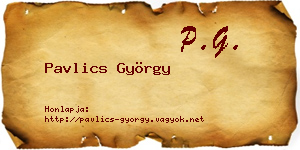 Pavlics György névjegykártya