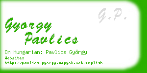 gyorgy pavlics business card