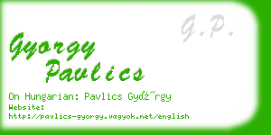 gyorgy pavlics business card